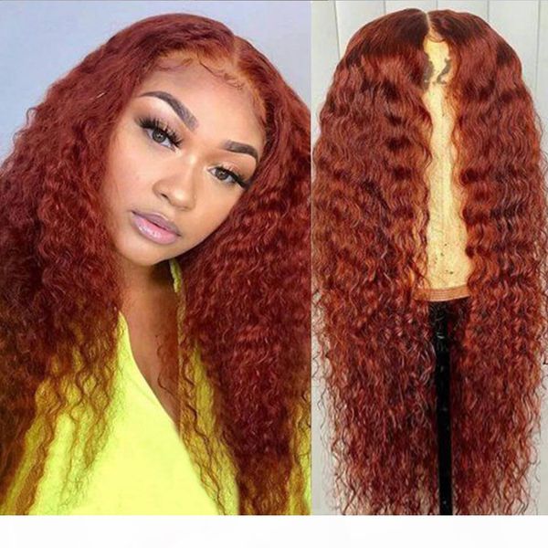 

brazilian 613 deep wave t part lace wigs 99j orange ginger ombre color t lace remy human hair wigs deep wave wigs pre plucked, Black;brown