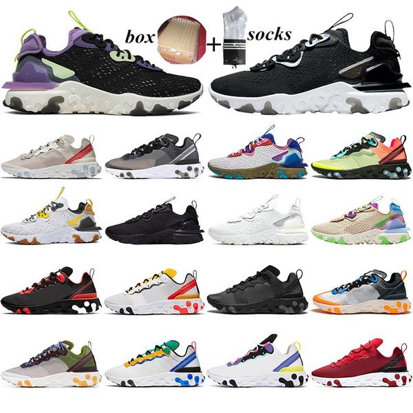 

new react element 87 55 running shoes for women men black iridescent desert oasis honeycomb fashion mens trainers sports sneakers with box, White;red
