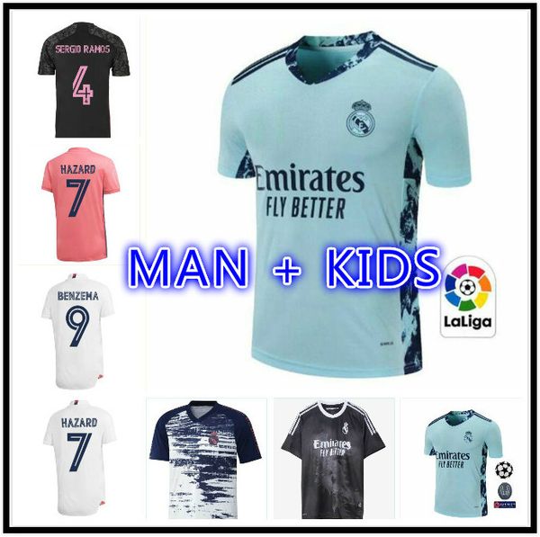 

20 21 real madrid kids soccer jersey 2020 2021 maillots hazard isco reinie sergio ramos modric bale football shirt uniforms kit camisetas de, Black;yellow