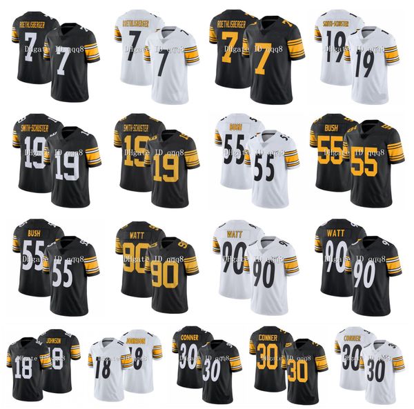 

ncaa juju smith-schust jersey ben roethlisberger devin bush t.j. watt james conner diontae johnson black white football jersey