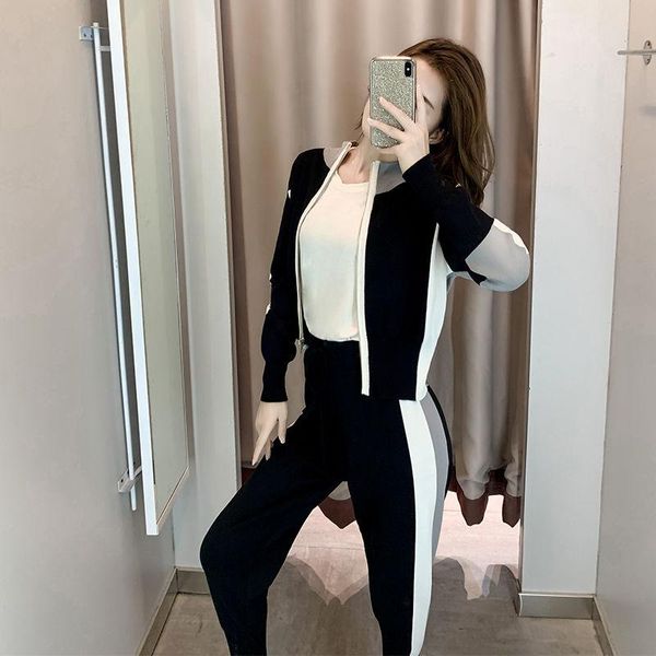 

women's tracksuits casual suit, female 2021 autumn fashion foreign style loose korean professional sports two-piece, Gray