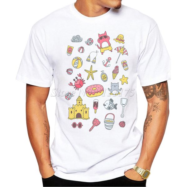 

fashion cats on the beach design men's summer casual hipster printed t shirt own style tees sport hooded sweatshirt hoodie