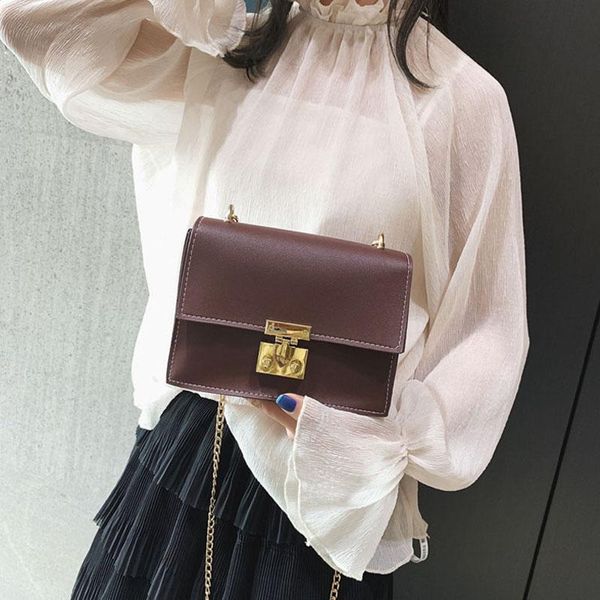 

women waterproof mini leather shoulder bag with adjustable metal chain sale-wt