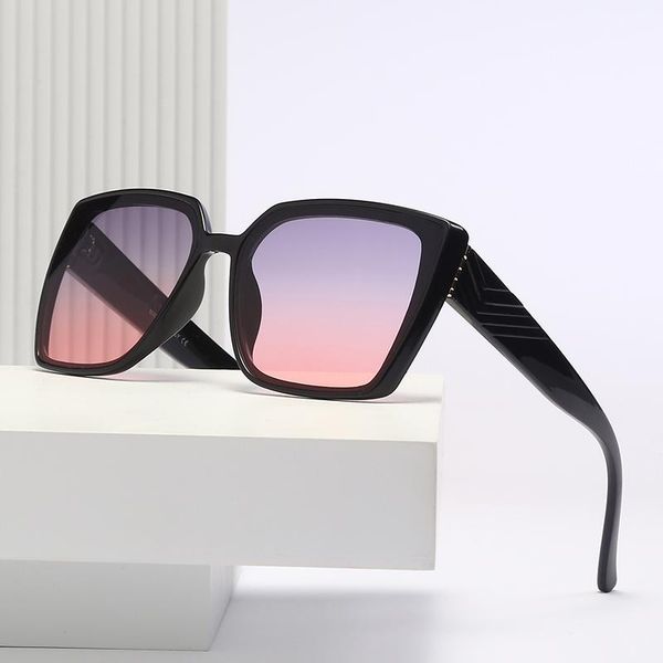 

2021 new arrivals trendy sunglasses men woman oversized rectangle pc frame brand design vintage retro gradient driving glasses, White;black