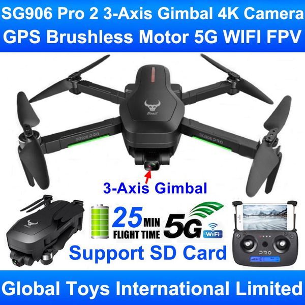 

drones zlrc beast sg906 pro 2 brushless motor gps 5g wifi fpv 3-axis gimbal professional 4k camera rc drone quadcopter support sd card