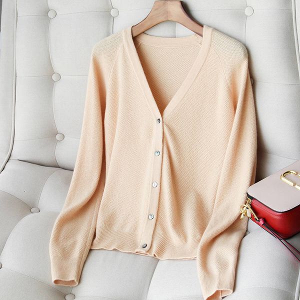 

2021 quality women high wool coats 100% pure cashmere outfit shirt jumper clothes ladies vneck pattern 5 colors blunt woman megs, White;black