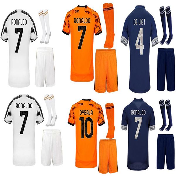 

0 21 soccer jersey 2020 2021 home away fourth ronaldo de ligt dybala higuain football shirtsmen+ kids sock kit uniforms, Black;yellow