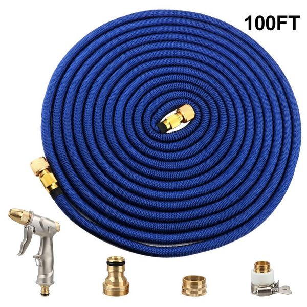 

leepee adjustable nozzle metal spray gun flexible car wash hose 25ft 100ft garden hose telescopic magic hose high pressure h jllqiu