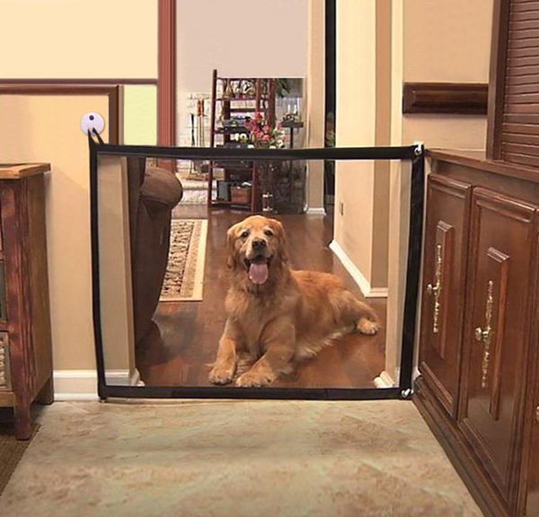 

magic dog gate mesh pet fence barrier folding safe guard indoor outdoor puppy dog separation protect enclo jllwcv yeah2010