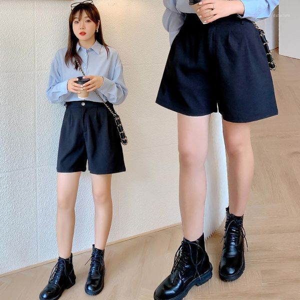 

chubby girl women's shorts plus size summer new large size korean style casual pants x1591, White;black