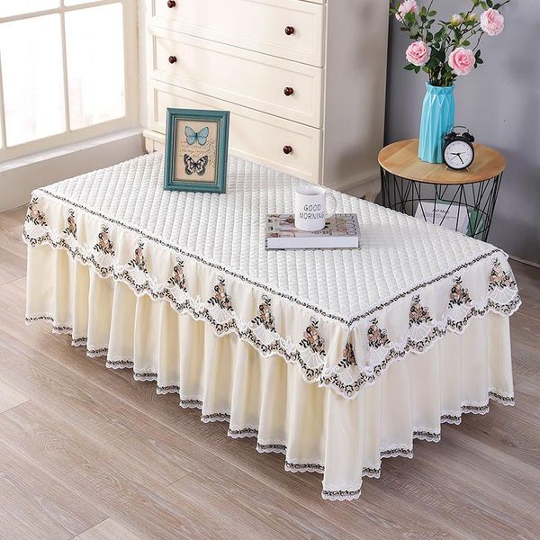 

lace table cloth thick silk cotton jacquard living room sofa coffee side table dustproof cover home decor tablecloth tapetes