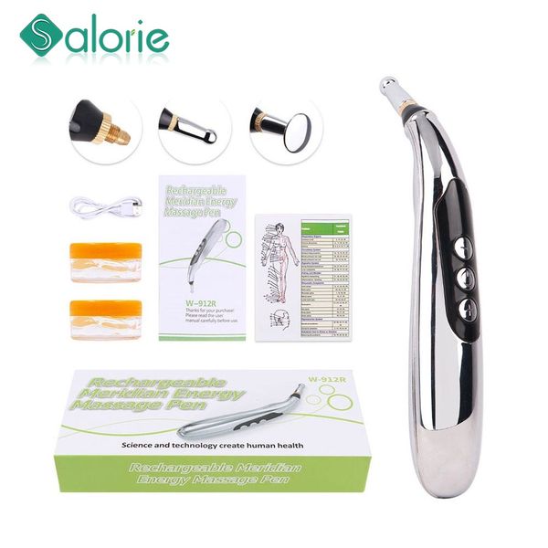 

usb rechargeable electronic massage pen magnet therapy heal meridian energy relief pain massager health care