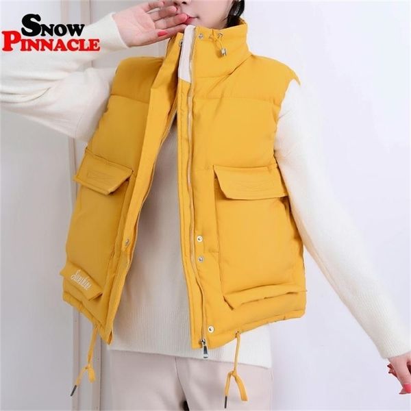 

coat autumn winter casual padded warm hooded wasitcoat vest sleeveless jacket for women y201012, Black;brown