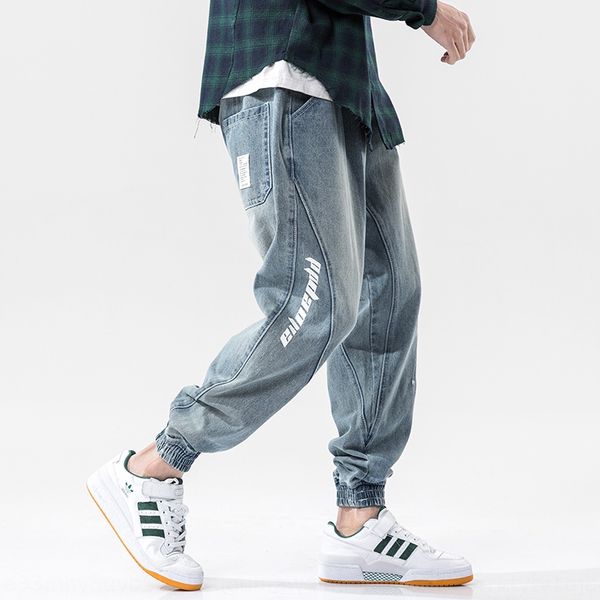 

мужские 2020 новые осенние мужские джинсы и джинсы алфавиту печати модный бренд корсет шаровары для мужчин nrgsw, Blue