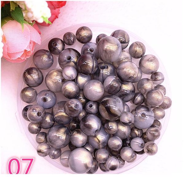 

new 8 10 12 14mm colour gold powder round acrylic beads spacer loose beads for jewelry making diy handmade brac jllnzc