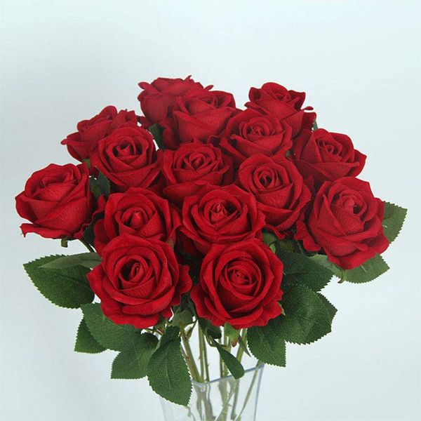 

decorative flowers & wreaths high simulation flannel single small pearl rose home wedding silk flower deskpendulum dried decoration