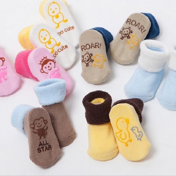 

3 pairs/set cotton baby socks for baby girl baby boy tsaujia calcetines bebe toddler newborn infant anti slip floor socks kf034 y201009, Pink;yellow