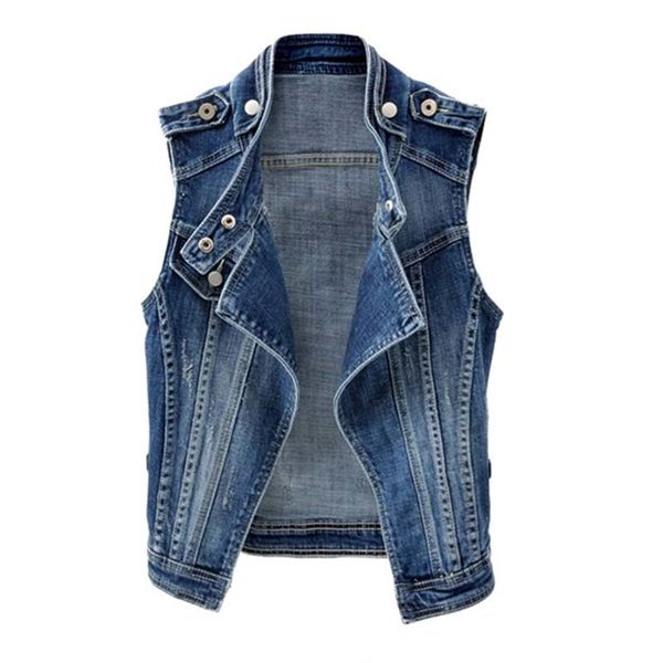 

spring autumn women jeans jacket short vest outerwear korea slim sleeveless denim jacket casual female waistcoats plus size 4xl 1023, Black;white