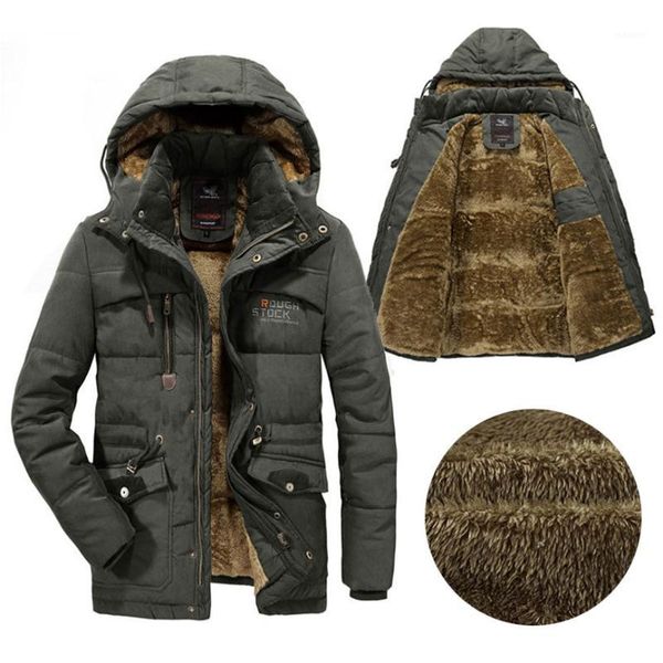 

2019 winter warm thicken plus velvet hooded jacket men casual large size l-8xl cotton padded coat pocket windbreaker jacket men1, Black