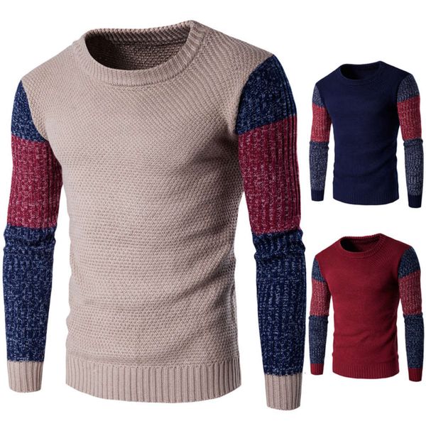 

spring men's color matching warm knitting sweater y256, White;black