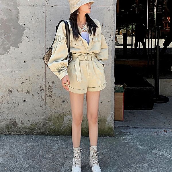 

zbomw alice w hua huajia baseball collar washed tooling denim jacket shorts jacket 1 jackethigh shorts curling aline waist suit for women ba, Gray
