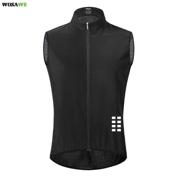 

motocycle racing clothing wosawe reflective cycling vest windproof lightweight ciclismo bike sleeveless jersey breathable mesh gilet1, Black
