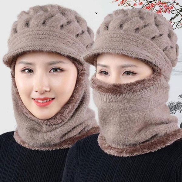 

beanie/skull caps winter knitted beanies hats women thick warm beanie outdoor sets female knit skullies letter riding hat bon m3o7, Blue;gray