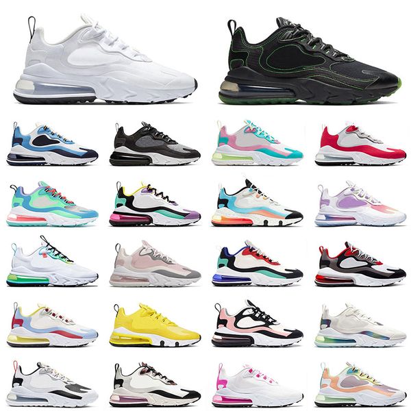 

new 2021 classic triple black green all white mens womens 270 react running shoes unc university red right violet trainers sneakers 36-45, White;red