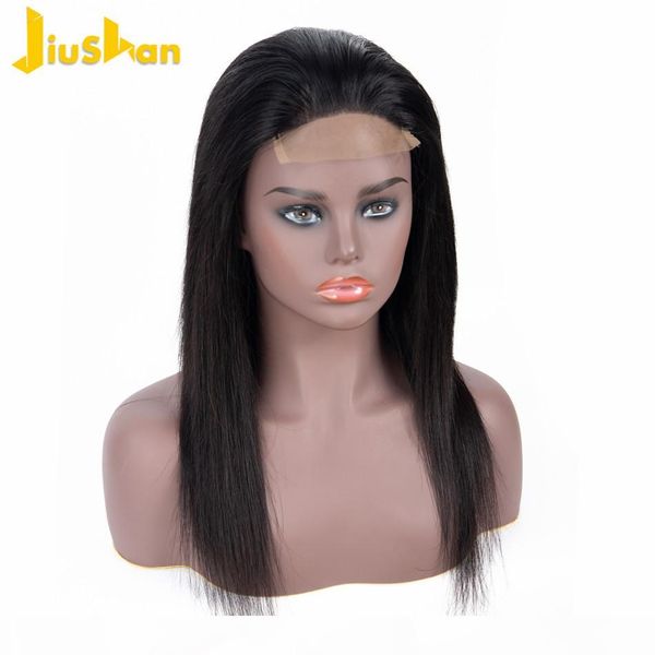 

closure wig 4*4 straight human hair wigs lace front wig brazilian remy pre plucked 150 density transparent lace wigs, Black;brown