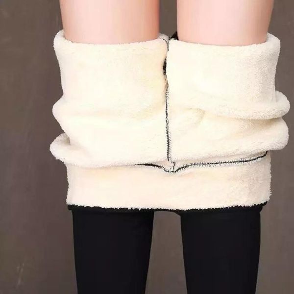 

women's pants & capris winter warm leggings super-thick high stretch lamb cashmere leggins waist skinny trousers woman, Black;white