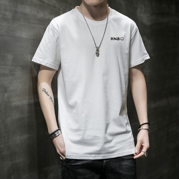 

хлопок мужские летом с коротким рукавом шея экипажа спортивного трендом t- футболки свободного корейской случайными дна рубашки g6hmn, Blue