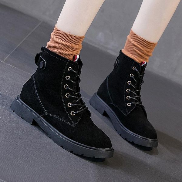 

boots swyivy autumn women casual shoes black short ankle female 2021 suede sneakers