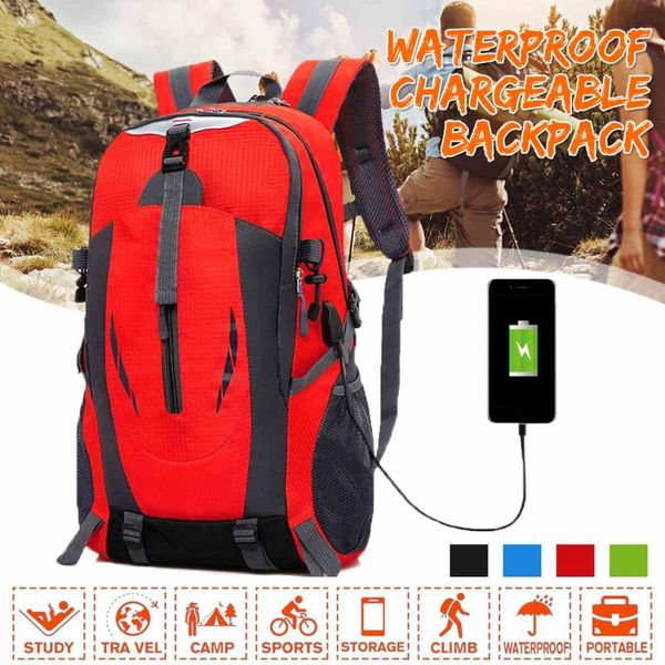 

outdoor bags 50l usb charging travel backpacks waterproof fashion sports backpack hiking mountaineering camping shoulder