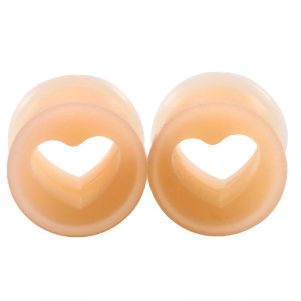 

2pcs/lot sile ear gauge ear plugs and tunnels ear piercings heart stretcher expanders earrings body jewelry piercings q jllkmt, Silver