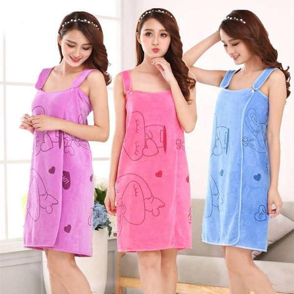 

women fast drying wearable bath towel shower spa wrap body beach bathroom bathrobe yu-home