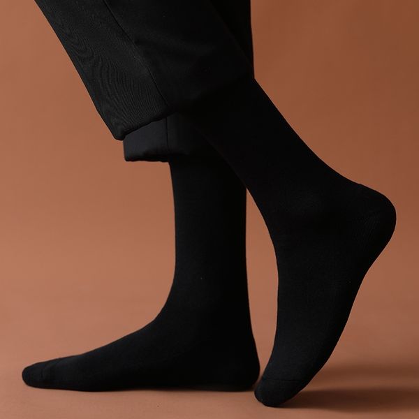 

терри средней осенью и зимой случайные утолщенной мужские теплые сплошной цвет махровые носки на открытом воздухе полу brushed мужской среде, Black