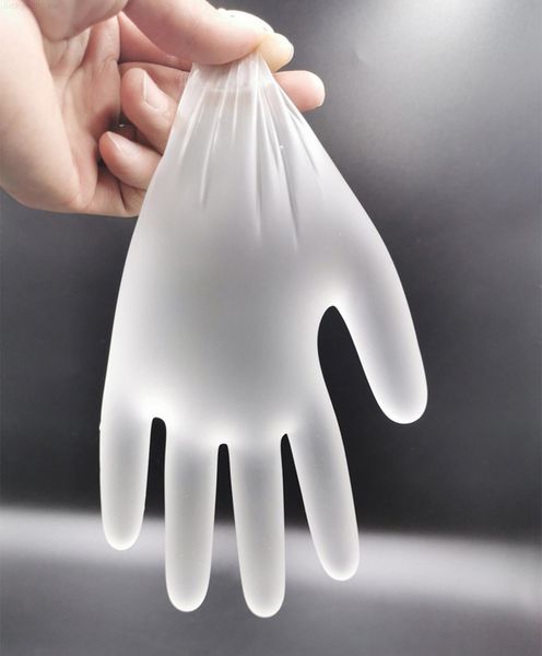 

plastic rubber disposable desechables powder-guantes pvc transparent gloves 100pcs/box organizers a40 201207