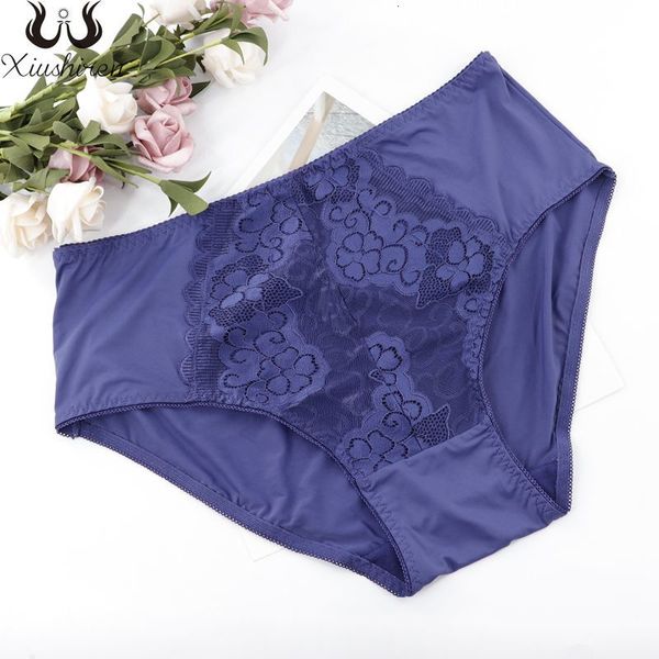 

xiushiren women's lace female bikini underwear woman plus size erotic lingerie high-rise silky panties, Black;pink