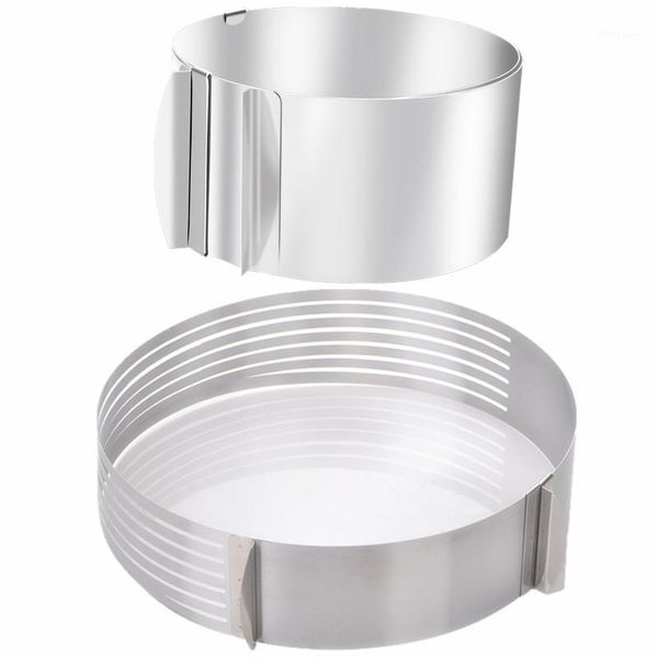 

baking moulds 16-30cm retractable stainless steel mousse ring tool set cake mold adjustable cutter slicer decorating tools1