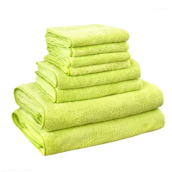 

towel 8pc/set microfiber bath set quick dry solid color plain dyed grey blue purple face hand hair sets1