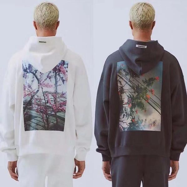 

19aw fog season 7 double thread essentials flower and bird p hoodie basic men's and women's sweater, Black
