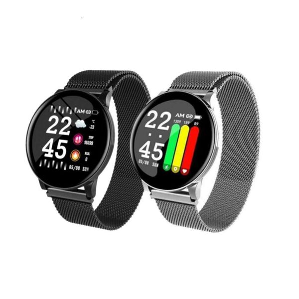 

w8 color intelligent bracelet round screen heart rate blood prsure exercise meter step msage reminder push waterproofbgt