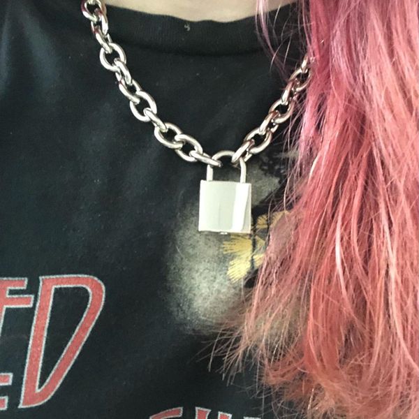 

2020 punk metal chain rock pendant necklace for men women rock/ hiphop necklace 19.7, Silver