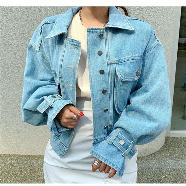 

autumn students chic denim casual feminine bf style brief cowboy office lady all-match fresh loose coat large1, Black;brown