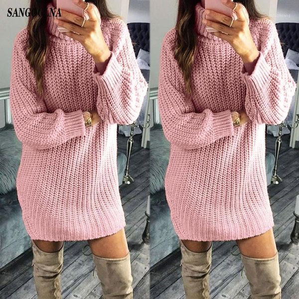 

brand designer women's solid color sweater turtleneck knitted sweater loose long sleeve hollow out sweat dress1, Black;gray