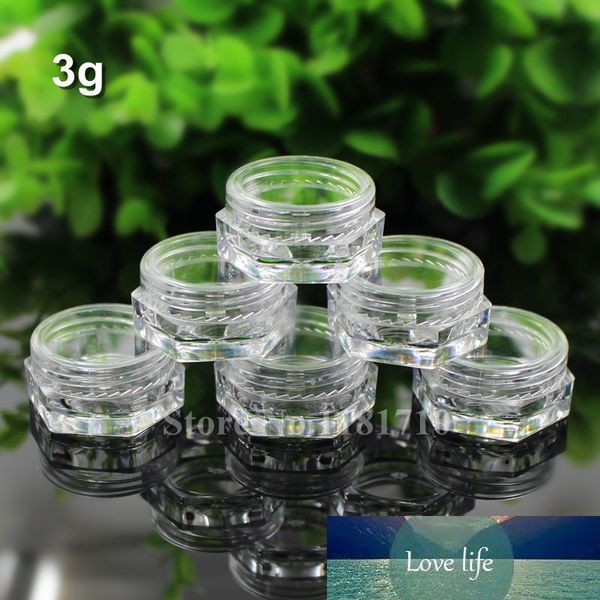 48 PZ 3g/3cc/3ml Piccolo Vaso Cosmetico di Plastica Trasparente Vasetti Ombretti Trucco Crema Viso Balsamo per le labbra Contenitori Vasi di Stoccaggio di Arte Del Chiodo