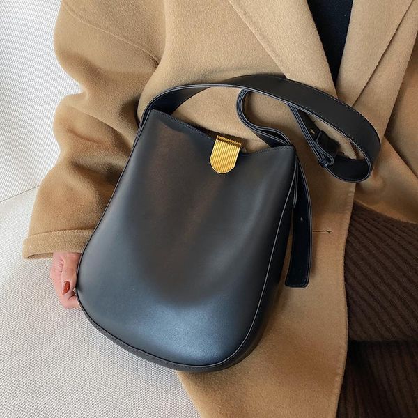 

simple small pu leather luxury bucket crossbody handbags and purses 2020 winter women's designer shoulder bag