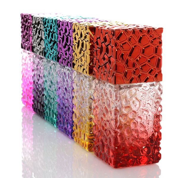 

25ml colorful glass bottle square perfume spray bottle