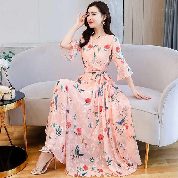 

plus size floral short sleeve chiffon long dresses for women s  l xl 2xl 3xl1, Black;gray