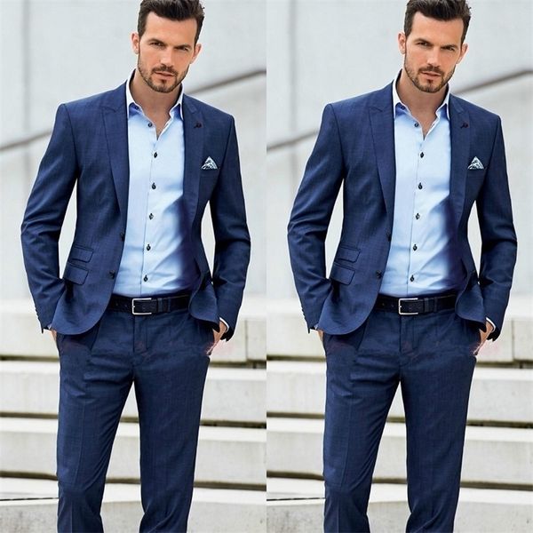 

dark blue beach groom tuexdos custom made men suits for wedding two buttons prom formal occasion tuxedos ( jacket+pant) 201106, White;black